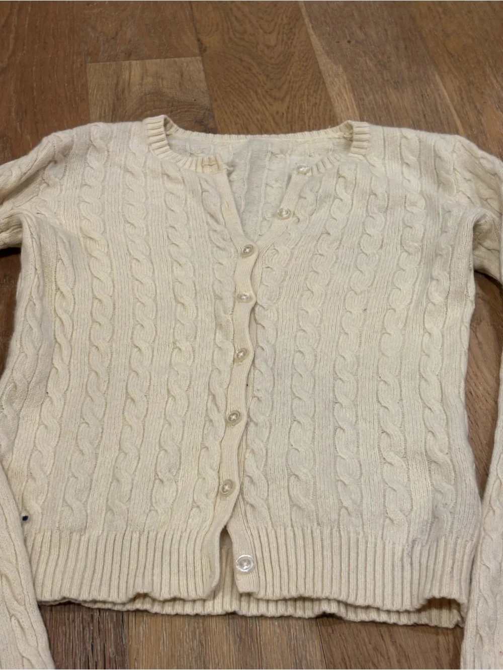 Classic Cream Cable Knit cardigan